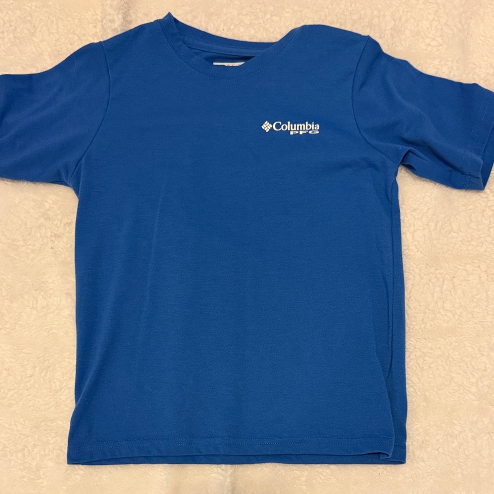 Columbia Kids Short Sleeve Tee - Bright Blue with White Logo